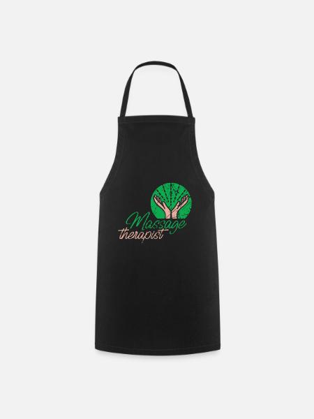 Massothérapeute faisant des travaux de massothérapie - Tablier de cuisine - noir