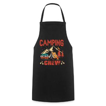 Camping Crew - Kochschürze - Schwarz - Vorne - AI Model Male 185 dark (185cm)