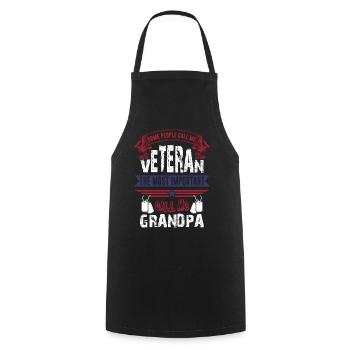 USUS Army - some people call me veteran - Cooking Apron - black - Front - AI Model Male 185 dark (185cm)