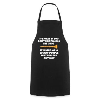 Oboe saying - Cooking Apron - black - Front - AI Model Male 185 dark (185cm)
