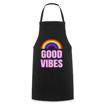 Good vibes - Cooking Apron - black - Front - AI Model Male 185 dark (185cm)