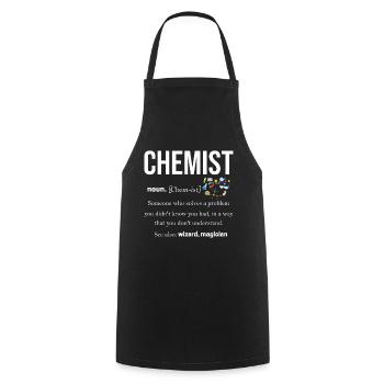 chimie - Tablier de cuisine - noir - Devant - AI Model Male 185 dark (185cm)