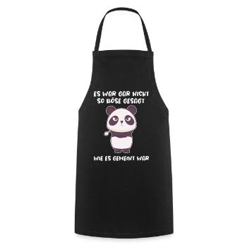Böser Panda-Bär Sarkasmus Ironie Spruch - Kochschürze - Schwarz - Vorne - AI Model Male 185 dark (185cm)