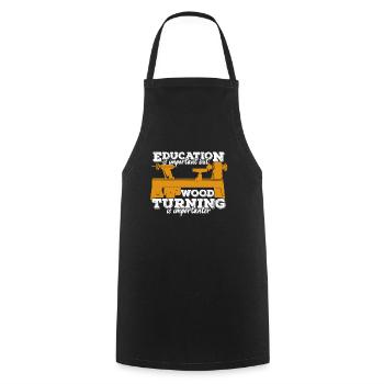 Woodturning lathe woodturner gift - Cooking Apron - black - Front - AI Model Male 185 dark (185cm)