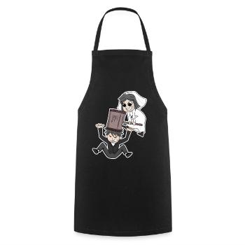 Married funny - Cooking Apron - black - Front - AI Model Male 185 dark (185cm)
