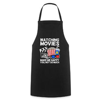 Film Kino Spruch Fernsehen Geschenk Popcorn - Kochschürze - Schwarz - Vorne - AI Model Male 185 dark (185cm)