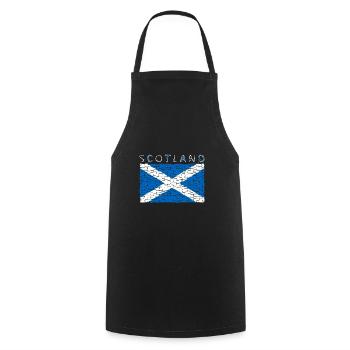 Schottland Flagge - Kochschürze - Schwarz - Vorne - AI Model Male 185 dark (185cm)