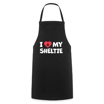 I love my Shetland Sheepdog Sheltie gift - Cooking Apron - black - Front - AI Model Male 185 dark (185cm)