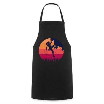 Klettern bergsteigen Kletterin frau geschenk - Kochschürze - Schwarz - Vorne - AI Model Male 185 dark (185cm)