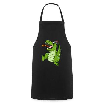 Fête des dinosaures - Tablier de cuisine - noir - Devant - AI Model Male 185 dark (185cm)