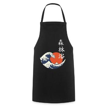 Wave Sun Shinrin - Cooking Apron - black - Front - AI Model Male 185 dark (185cm)