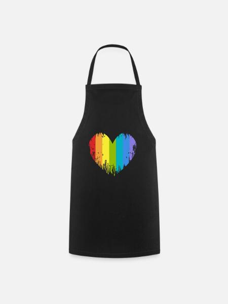 LGBT Herz - Kochschürze - Schwarz