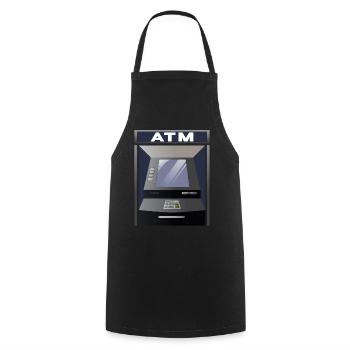Costume de distributeur automatique de billets pour Halloween - Tablier de cuisine - noir - Devant - AI Model Male 185 dark (185cm)