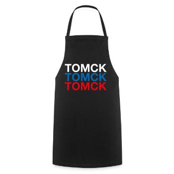 TOMSK Russia Cyrillic Russian Flag - Cooking Apron - black - Front - AI Model Male 185 dark (185cm)