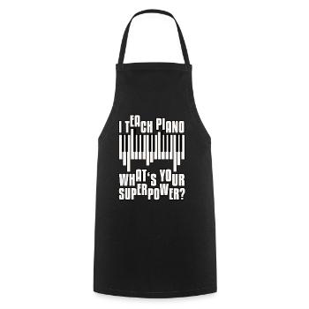 Piano teachers - Cooking Apron - black - Front - AI Model Male 185 dark (185cm)