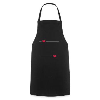 Linie Herz Strich Ornament - Kochschürze - Schwarz - Vorne - AI Model Male 185 dark (185cm)
