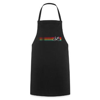 Vibrant Rainbow Bicycle Pattern - Cooking Apron - black - Front - AI Model Male 185 dark (185cm)