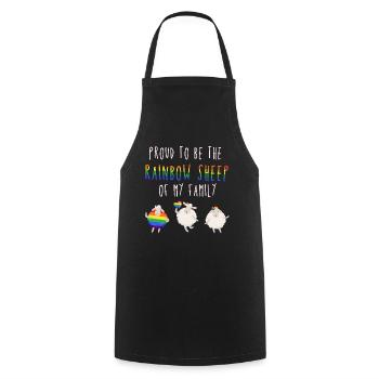 proud to be the rainbow sheep of my family - Cooking Apron - black - Front - AI Model Male 185 dark (185cm)