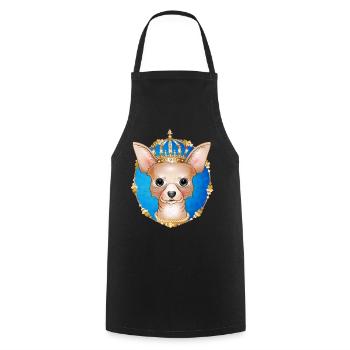 royal Chihuahua dog with golden crown - Cooking Apron - black - Front - AI Model Male 185 dark (185cm)
