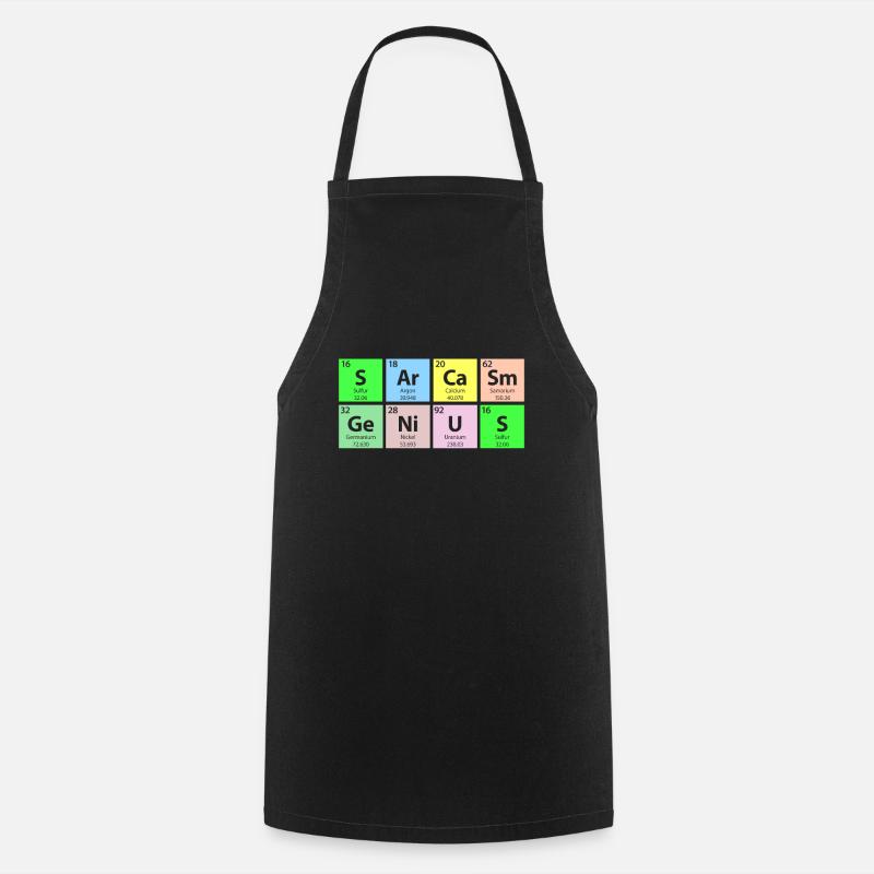 Sarcasm Genius Periodic Table - Cooking Apron - black