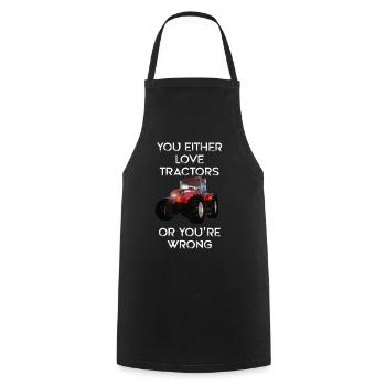 Landwirt Trecker Traktor - Kochschürze - Schwarz - Vorne - AI Model Male 185 dark (185cm)