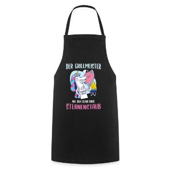 Grillmeister Einhorn Spruch Grillen Geschenkidee - Kochschürze - Schwarz - Vorne - AI Model Male 185 dark (185cm)