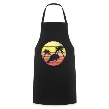 Larmas et les palmiers - Tablier de cuisine - noir - Devant - AI Model Male 185 dark (185cm)
