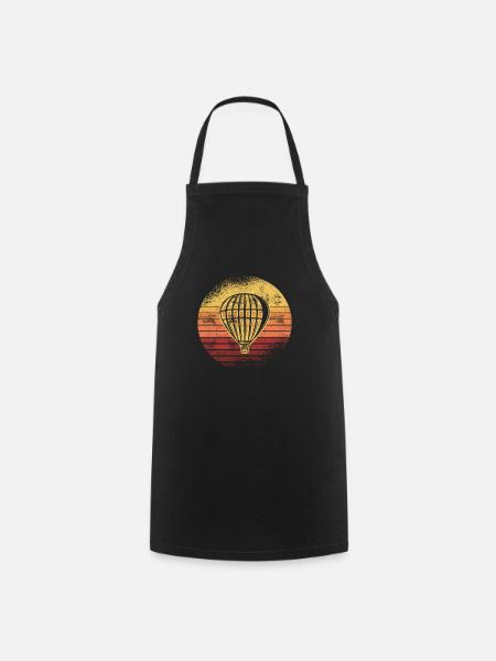 Balloon flying Balloonist hot air balloon - Cooking Apron - black