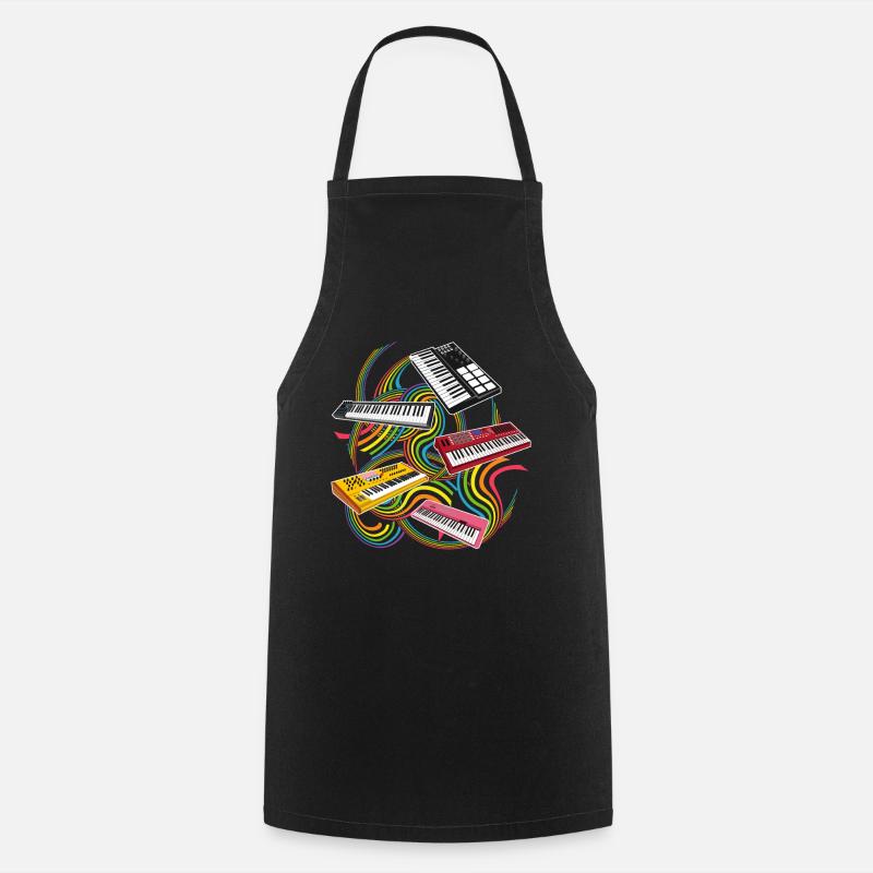 Keyboard Synthesizer Piano - Cooking Apron - black