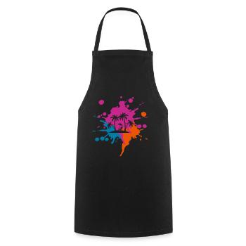 Vacances Taches colorées - Tablier de cuisine - noir - Devant - AI Model Male 185 dark (185cm)