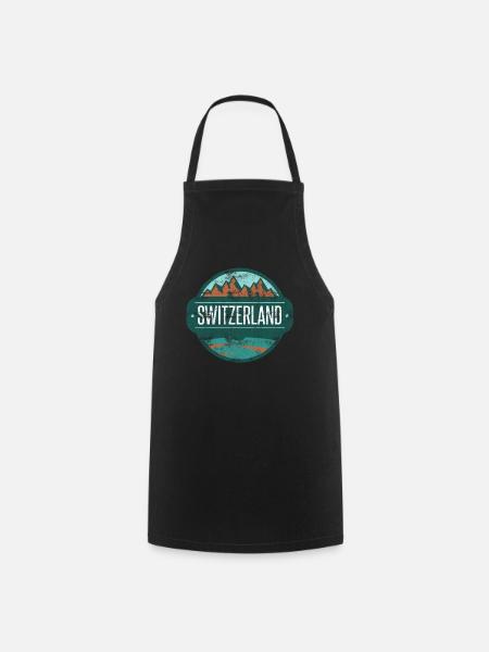 Montagnes suisses et Alpes Suisses - Tablier de cuisine - noir