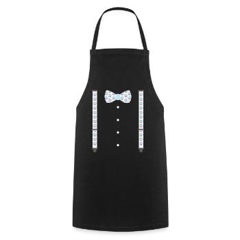 Bow tie and suspenders with muffin pattern - Cooking Apron - black - Front - AI Model Male 185 dark (185cm)