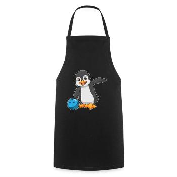 Penguin Bowling Bowling Ball - Cooking Apron - black - Front - AI Model Male 185 dark (185cm)