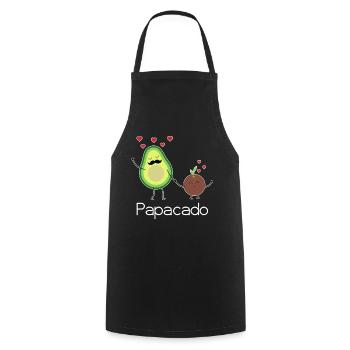 Papacado Vatertag Avocado Pärchen werdender Vater - Kochschürze - Schwarz - Vorne - AI Model Male 185 dark (185cm)