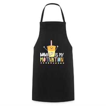 Bubble Tea - Cooking Apron - black - Front - AI Model Male 185 dark (185cm)