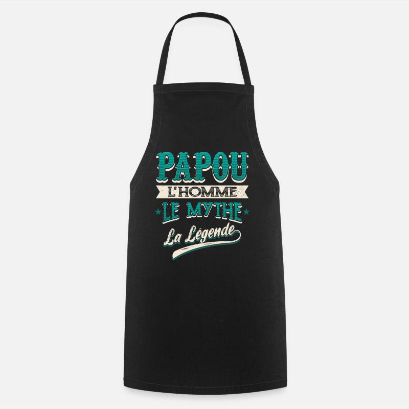 Papou Cadeau Humour - Tablier de cuisine - noir