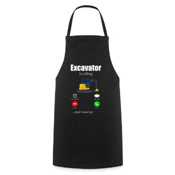 Excavator - Cooking Apron - black - Front - AI Model Male 185 dark (185cm)