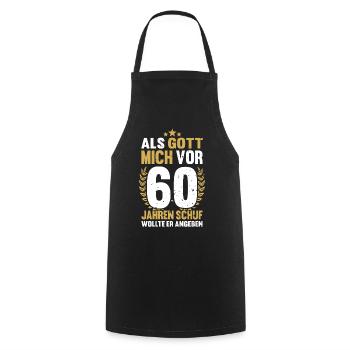 60ème anniversaire 60 ans rétro - Tablier de cuisine - noir - Devant - AI Model Male 185 dark (185cm)