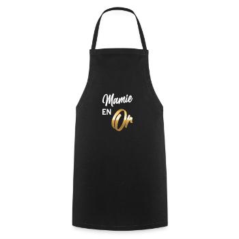 Mamie Géniale Super Mamie Fête des Grand Mères - Tablier de cuisine - noir - Devant - AI Model Male 185 dark (185cm)