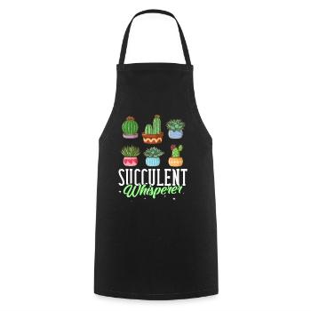 Succulent Cactus Cactus Aloe Vera Agave - Cooking Apron - black - Front - AI Model Male 185 dark (185cm)