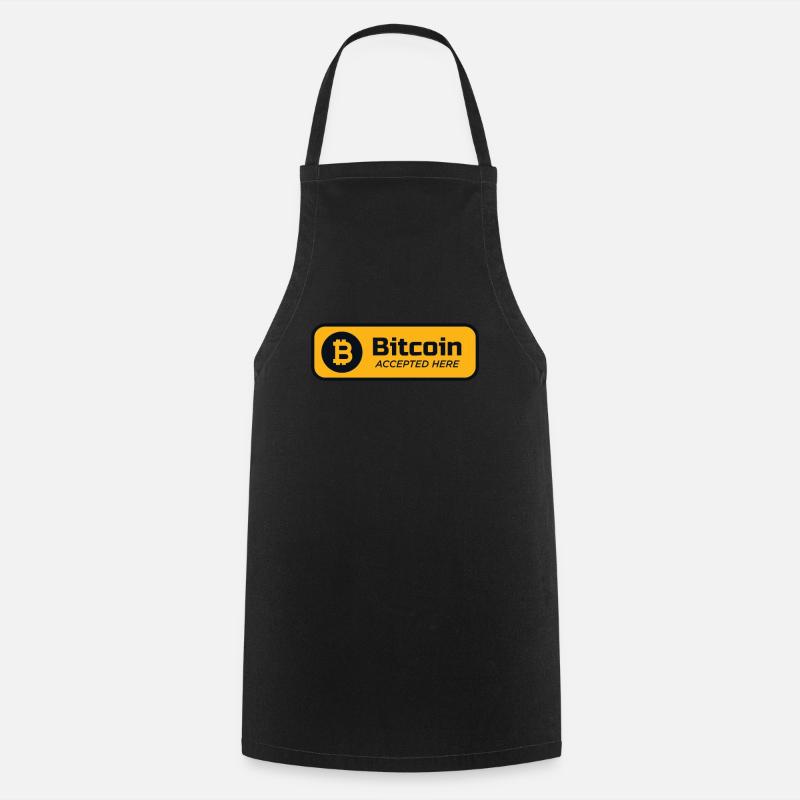 Bitcoin accepted here Bitcoin-Logo Crypto BTC - Kochschürze - Schwarz