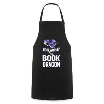 Buch Lesen Literatur Bookworm? I'm A Book Dragon - Kochschürze - Schwarz - Vorne - AI Model Male 185 dark (185cm)