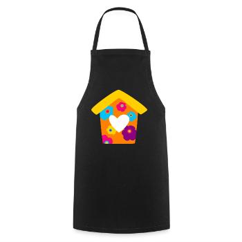 House Birdhouse Spring Summer Bird Colorful Kids - Cooking Apron - black - Front - AI Model Male 185 dark (185cm)