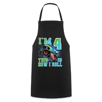 4 Years Monster Truck - Cooking Apron - black - Front - AI Model Male 185 dark (185cm)