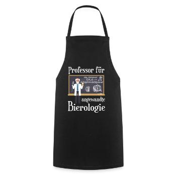 Professor für Bierologie Bierbrauer Craft Beer - Kochschürze - Schwarz - Vorne - AI Model Male 185 dark (185cm)
