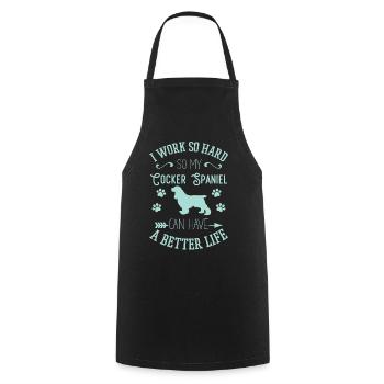 Cocker Spaniel - Tablier de cuisine - noir - Devant - AI Model Male 185 dark (185cm)