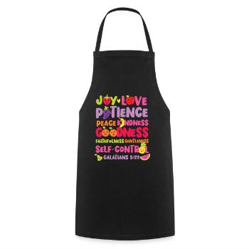 Christian Bible Verse Religion - Cooking Apron - black - Front - AI Model Male 185 dark (185cm)