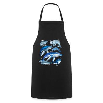 Whale species Various whales Blue whale orca narwhal Bel - Cooking Apron - black - Front - AI Model Male 185 dark (185cm)