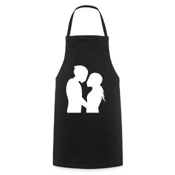 Bikercouple Love Motorcycle Couple Couple Hug - Cooking Apron - black - Front - AI Model Male 185 dark (185cm)
