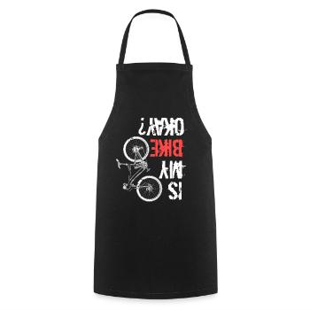 Is My Bike Okay BMX Bicycle - Cooking Apron - black - Front - AI Model Male 185 dark (185cm)
